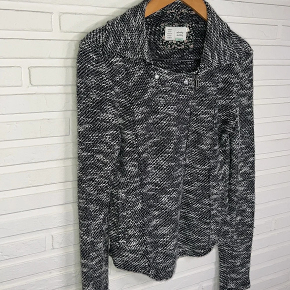 Saturday Sunday Anthropologie Black Moto Style Sweater, Women’s Size Medium - Picture 2 of 8